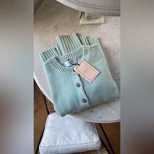 la ligne 100% cashmere val sweater in mint green, size small, new with tags